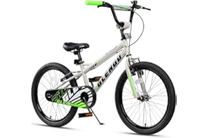 glengo 16 20 Inch Kids Bicycle, Kids Bike for Ages 4-12 Years Old Boys, Rider Height 40-61 Inch, BMX Style Children Bike with Adjustable Handlebar and Sponge Cover, Multiple Color