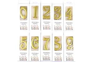 HAZYORE 10-Pieces Numeral Birthday Candles, Birthday Digital Candle Baking Dessert Cake Party Romantic Atmosphere Decoration Number 0-9 Cake Top Decoration for Birthdays Wedding Anniversaries Parties