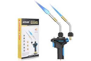 AUSAIL Propane Torch Head with 2 Tubes, Mapp Map Gas Torch Kit, Interchangeable Tube Gas Welding Torch Kit, Trigger-Start Welding Torch Kit for Soldering, Brazing, Welding, Searing Steak