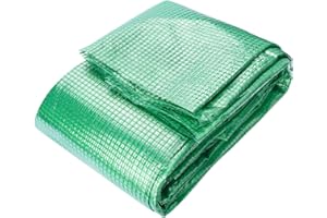 Fuuner 14 Mil Clear Heavy Duty Greenhouse Tarp, 8.2FT×25FT Greenhouse Plastic Poly Tarp Coated Waterproof Cover and Freeze Protection Cover for Home, Car, Camping, Garden DIY