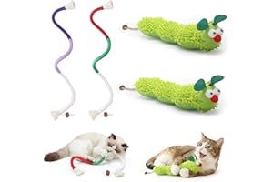 Cat Toys for Indoor Cats, Interactive Catnip Toys Includes 2 Caterpillar Toys and 2 Chew Rope Toys, Kitten Toys for Indoor Ki