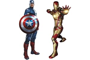 OETNAISAN Marvel Superheroes Avengers Comic - Civil Wars - Captain America vs Iron-Man Giant Wall Decal Sticker bundle