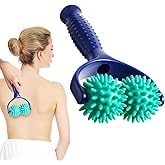 CIATBYYJ Spiky Massage Balls Rollers with Dual Ball Design, Manual Massage Stick with Ergonomic Handle, Lightweight and Portable Point Muscle Massages Tool Pain Relief for Back Neck Shoulder Leg
