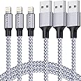 iPhone Charger, TAKAGI Lightning Cable 3PACK 6FT Nylon Braided USB Charging Cable High Speed Data Sync Transfer Cord Compatib