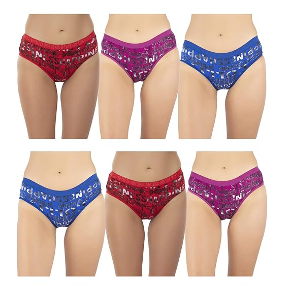 Bonds Women's 100% Cotton Multicolour Panties Combo Pack of 3pc, 6pc, 9pc & 12pc