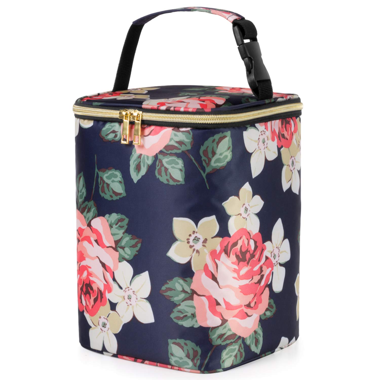 Teamoy Breastmilk Cooler Bag with Ice Pack Black Baby Bottles Bag for