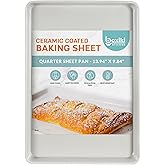 Boxiki Kitchen Non-Stick Ceramic Baking Sheet - Slick & Non-Toxic Ceramic Coating, PTFE & PFOA Free Cookie Sheet Pan - Perfect for Baking, Roasting, and More (Quarter Sheet Pan)
