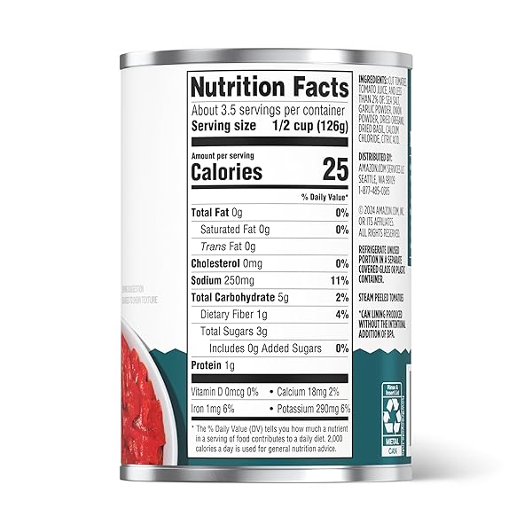 AMAZON GROCERY, ITALIAN SEASONED DICED TOMATOES, 14.5 OZ
