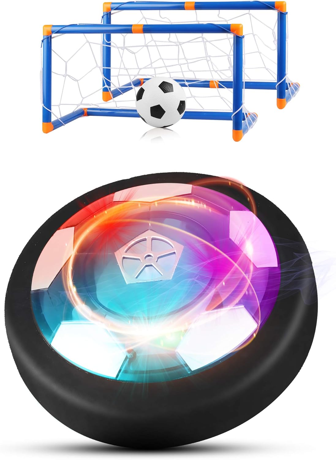 Hover Soccer Set, JAMSWALL Air Soccer Toys with Led Light and Foam Bumper USB Rechargeable Indoor Hover Soccer Kids Toys gift: Toys & Games