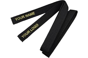 TOPTIE Custom Embroidered Karate Belt, Martial Arts Taekwondo Judo Rank Belt