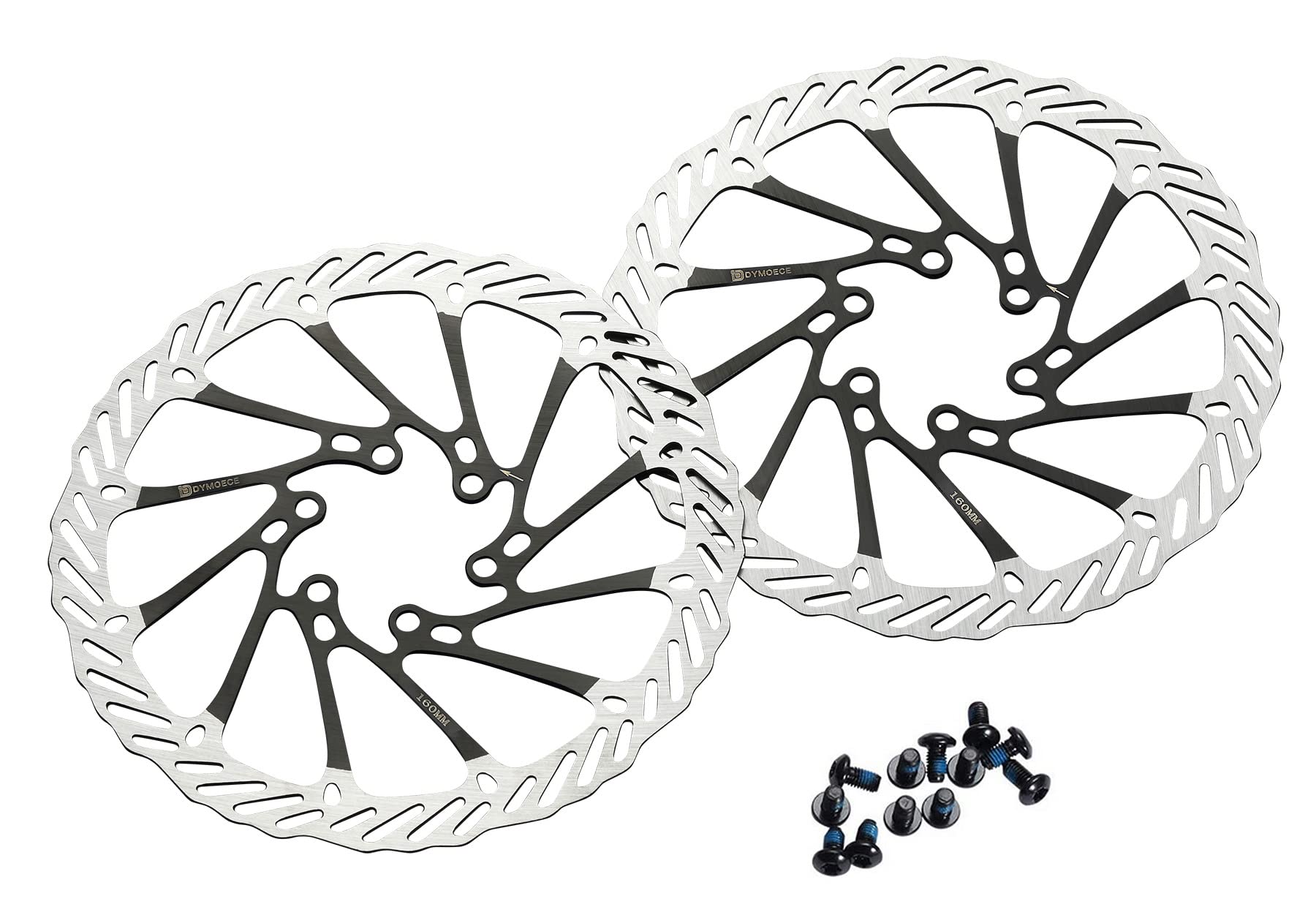 Dymoece Bike Disc Brake Rotors 6 Holes with 12 Screws for Shimano Tektro Avid Magura Hayes 160mm / 180mm