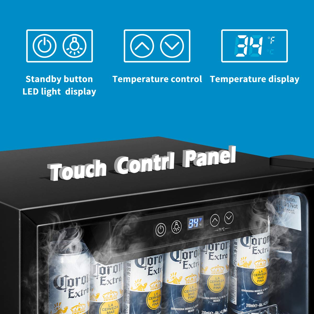 Euhomy Beverage Refrigerator and Cooler, 120 Can Mini fridge with Glass