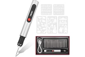 MEKOTRIN Engraving Pen Kit, Cordless Engraver Etching Pen with 30 Bits, USB Portable Rotary Engraving Pen for DIY Jewelry Sto