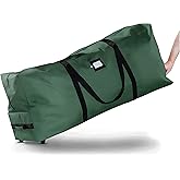 ZOBER 600D Oxford Fabric Rolling Christmas Tree Storage Bag - Fits 7.5 Ft Artificial Trees - Waterproof Christmas Tree Bag Fo