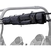 Larswon Heavy-Duty UTV Roll Cage Storage Bag Organizer - 7-Pocket Water Resistant Gear Bag Compatible with Polaris RZR, Can-Am, Honda Talon, Yamaha, ATV &amp; Golf Carts Black