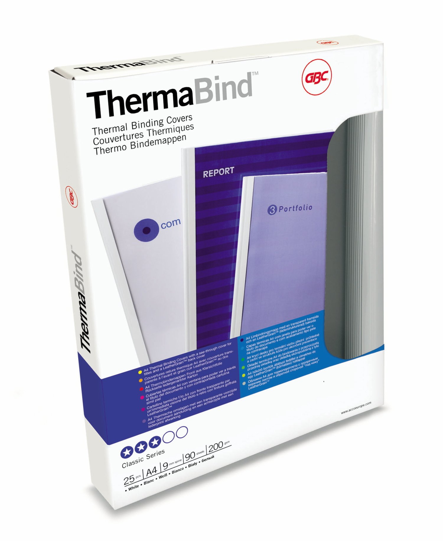 GBC 3 mm Standard Thermal Binding Cover A4 - Pack of 25, White