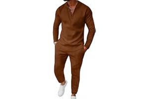 Bealin Mens Track Suits 2 Piece Long Sleeve Zip Polo Shirts & Sweatpants Textured Athletic Sweatsuit Casual Joggers Sets