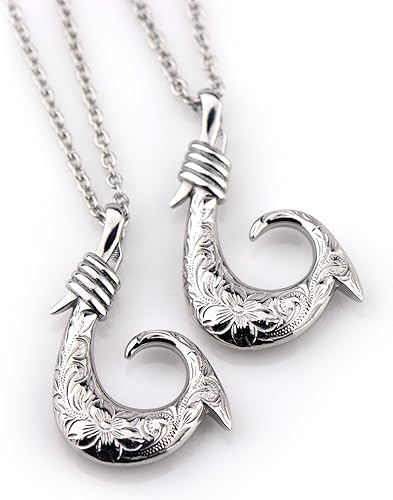 Amazon ペアネックレス ペアペンダント ハワイアン ジュエリー サージカル ステンレス スチール 316l フィッシュフック 釣り針 Hei Matau ネックレス 通販