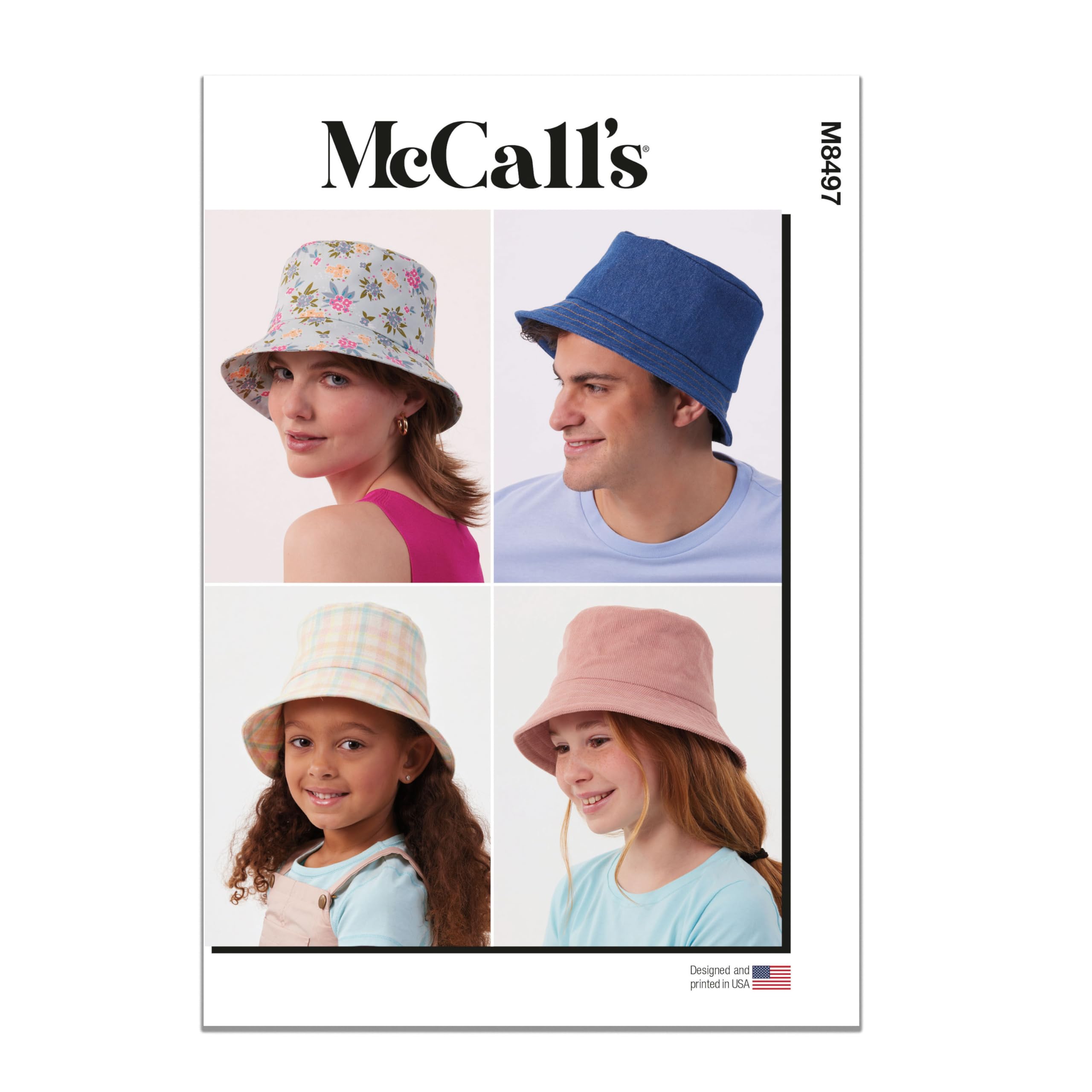 MCCALLS Sewing Pattern M8497A Children's, Teens' and Adults' Bucket Hat A