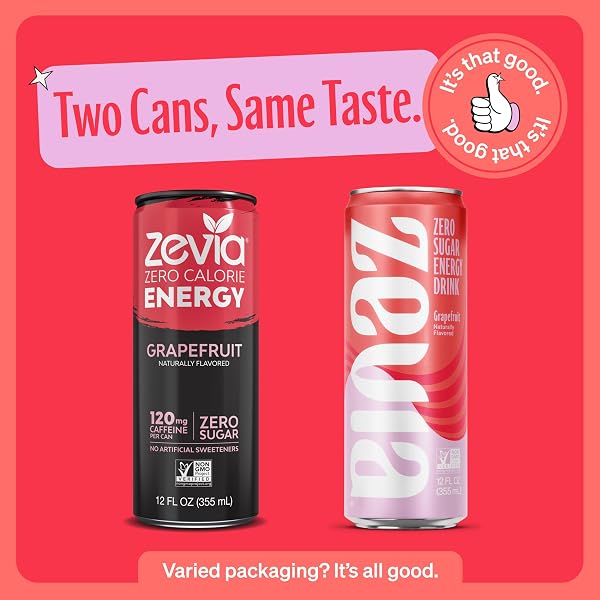ZEVIA ENERGY GRAPEFRUIT ZERO CAL, 12 OZ