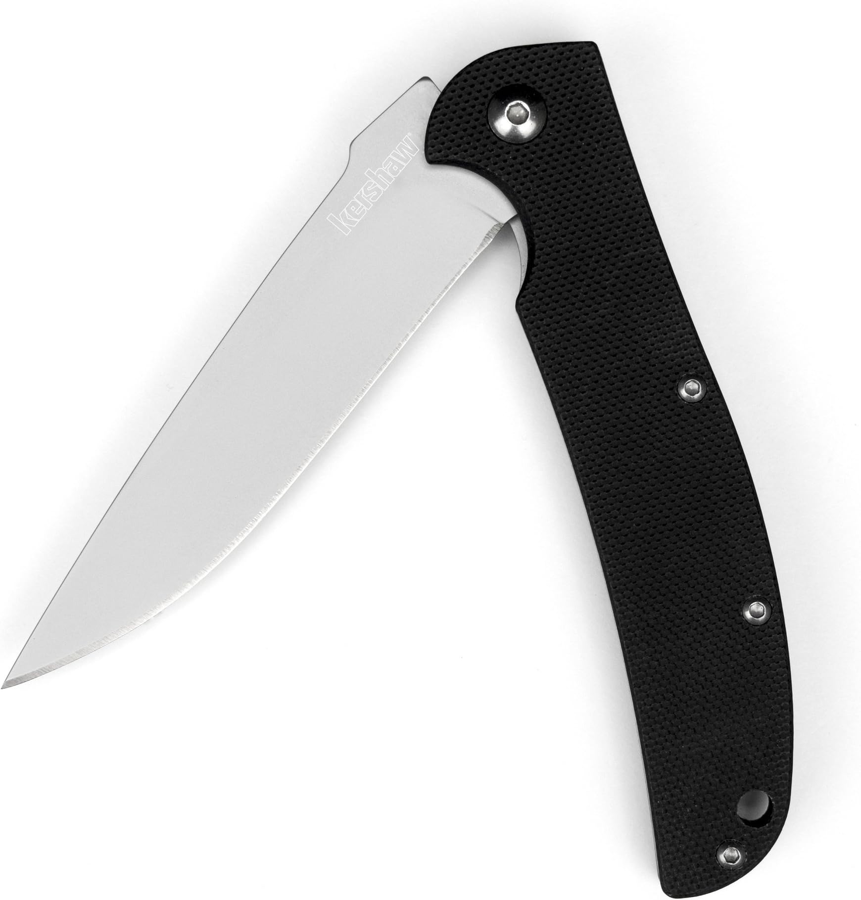 Kershaw Chill (3410), Folding Everyday Carry Pocket Knife with 3.1 In. High-Performance 8Cr13MoV Stainless Steel Blade with Bead-Blasted Finish and Black G-10 Handle Scales, 2 oz