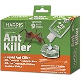 HARRIS Ant Killer, 3oz Liquid Borax Value Pack Includes 9 Bait Trays for Indoor Use, Ant Trap Alternative