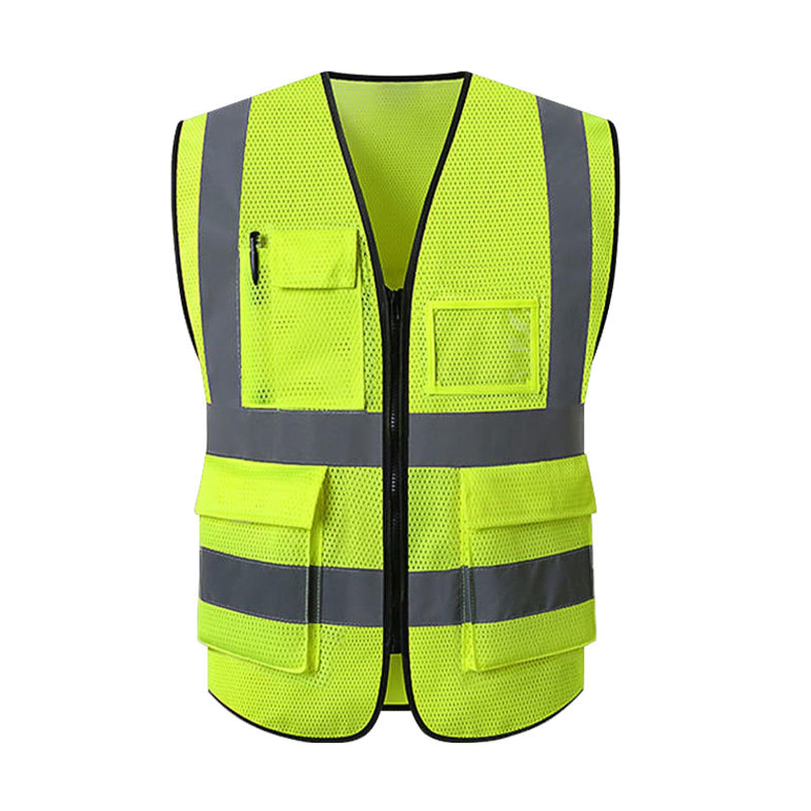 One Piece Keep Protection High Visibility Safety Vest Lightweight Breathable Reflective Waistcoat Vest Hi Vis Reflective Vest for Walking At Night