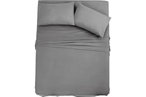 Home Beyond & HB design - Thermal Solid Bed Sheets Set Queen Size - 4-Piece Flannel Fleece Bedding Sheet Set with Deep Pocket