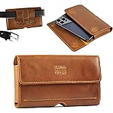 Leather Village Phone Holster Belt Clip Style for Men – Cell Phone Holsters Leather Belt Pouch – Horizontal Cell Phone Holder for Belt with Magnet Closure - Tan Brown