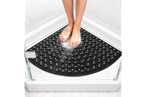 Mofonky Shower Mat Non Slip: 27.5 X 27.5 Inch Large Corner Shower Mats for Inside Shower - Soft TPE Shower Floor Mat Anti Slip