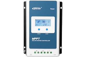 EPEVER MPPT Solar Charge Controller 10A 130W/12V, 260W/24V, Common Negative Grounding, Max PV 100V with LCD Display Work for Lead-Acid Sealed /Gel(AGM)/Flooded and Lithium Battery Charging(MPPT 10A)