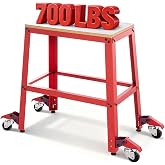 VIGO POWER Universal Tool Stand with Wheels, 700 lbs, Drill Press Miter Saw | Steel Frame, MDF Top 26x14 in, Rubber Casters, Expandable Work Bench Station for Bandsaw Scroll Planer Sander &amp; Grinder
