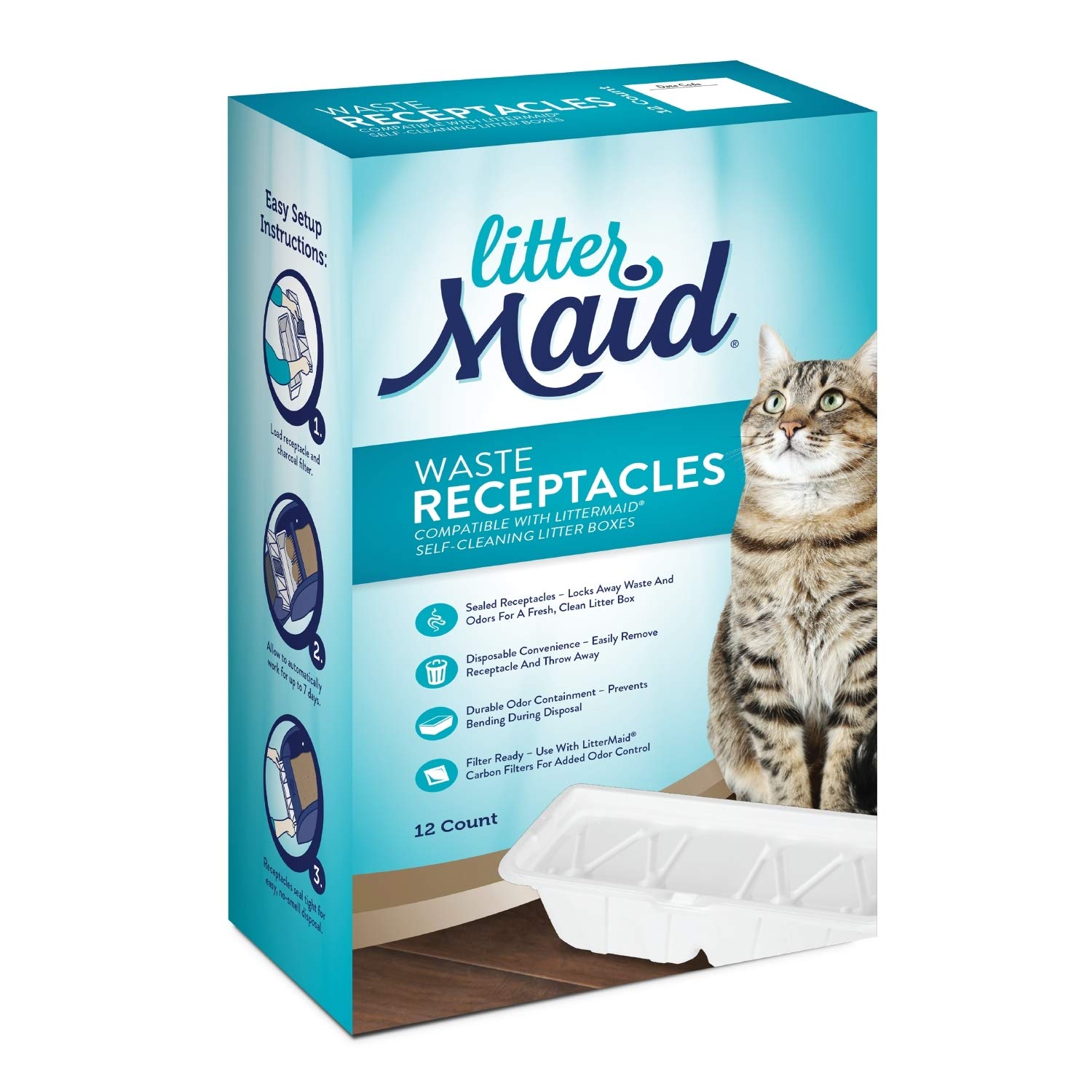 LitterMaid Waste Receptacles, Disposable/Sealable Waste Receptacles for