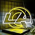 Mokispy Rams Neon Sign for Wall Decor, Los Angeles Light Football Team Led Neon Sign for Man Cave LA Neon Lights Up Sign for Party, Club, Bar Gifts for Football Fans, Dorm Decorations