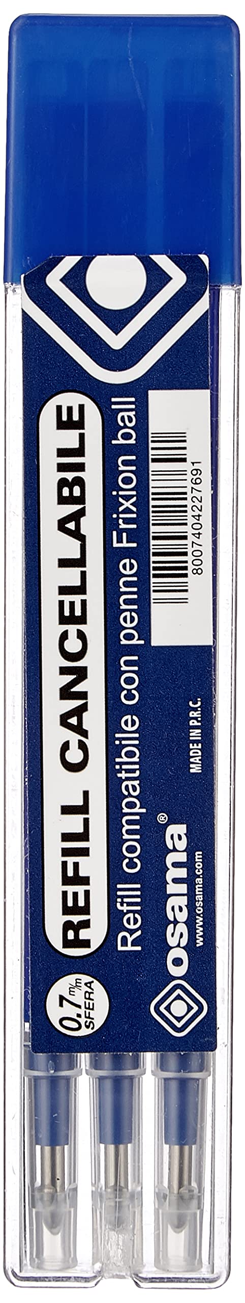 Osama 92078X Erasable Pen Refill, Blue