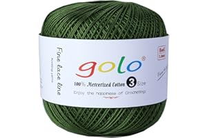 golo Crochet Thread Size 3 Yarn for Crocheting Green Yarn 623