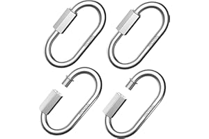 SpotDoo 3 Inch Stainless-Steel Chain Quick Links - 4 Pack 5/16 Inch Diameter Heavy Duty Locking Carabiner(1520 Lbs), Chain Connector for Hammocks, Camping, Swing, Outdoor Traveling Equipment