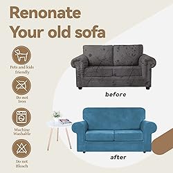 WEERRW Velvet Couch Covers for 2 Cushion Couch Sofa
