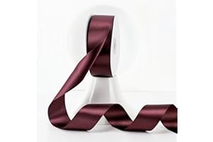MEEDEE Burgundy Satin Ribbon - 1-1/2 inch Wide, Double Faced, 50 Yards for Christmas Tree, Crafts, Weddings, Flower Bouquets