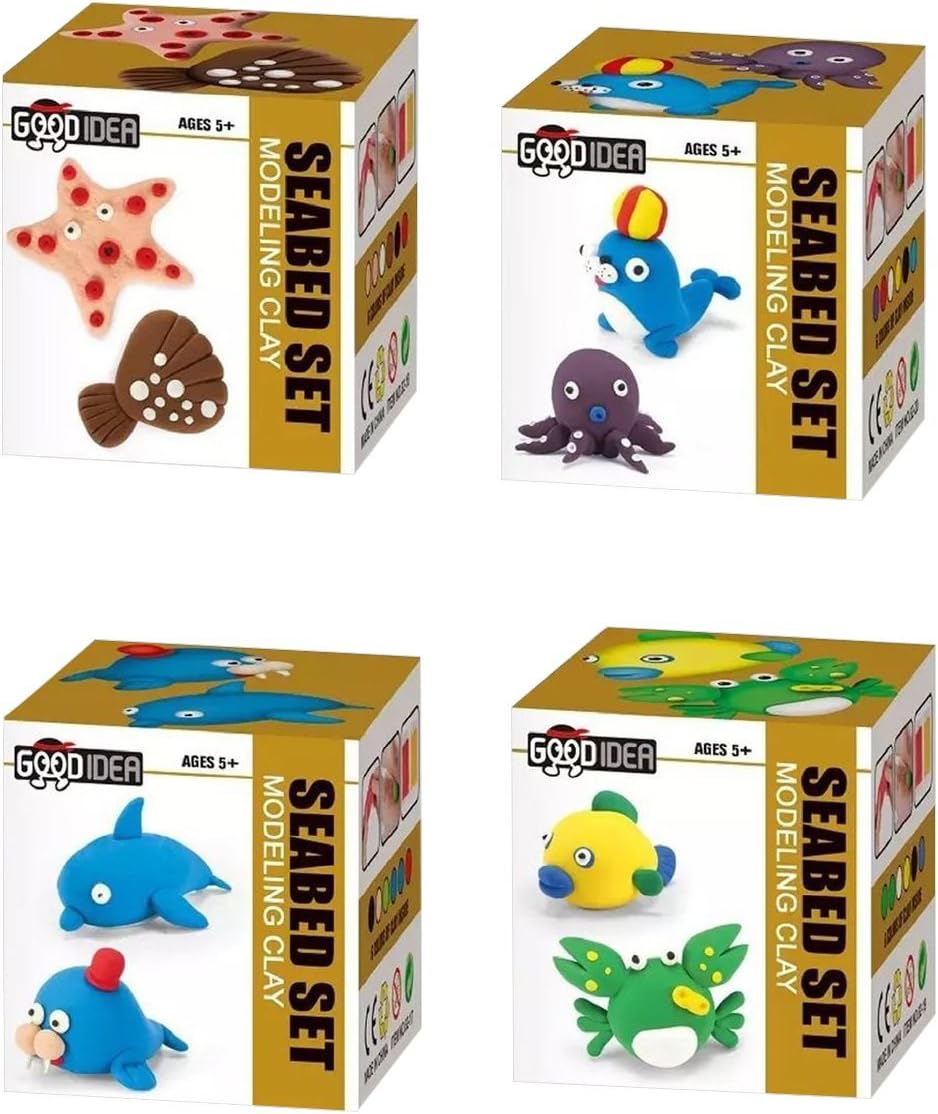 ZERBO CLAY Set of 4 Modeling and Sculpting Air-Dry Clay Set, Life of The Sea