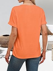 EyMuse T Shirts for Women Short Sleeve V Neck Basic