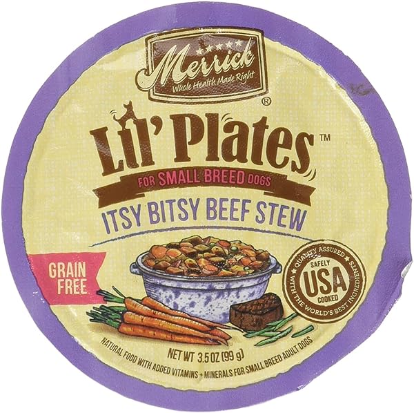 MERRICK LIL’S PLATES 3.5-OZ GRAIN FREE WET FOOD FOR SMALL BREED DOGS12 CANS – ITSY BITSY BEEF STEW