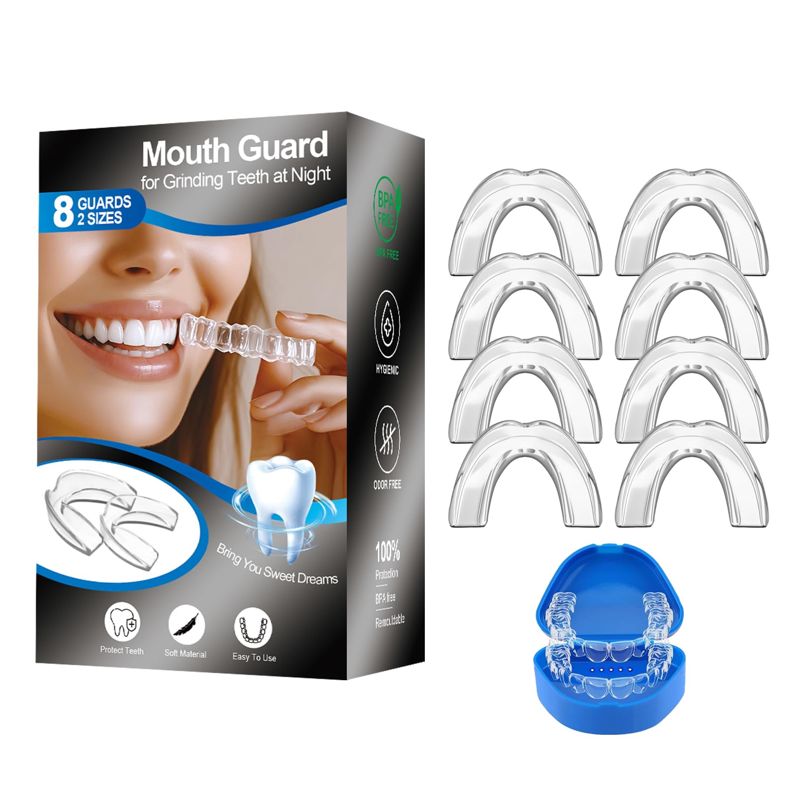 Photo 1 of Mouth Guard for Grinding Teeth at Night,8 Packs Night Guards for Teeth Grinding