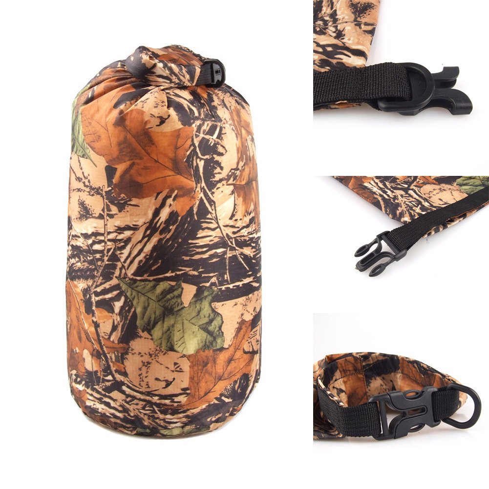 迷彩 Chinatera B01afws94g 8lアウトドア防水ストレージドライバッグ袋ポーチforカヤック 釣り ラフティング ボート ハイキング キャンプ スノーボード Canoing 防水ケースダイビングバッグ 大特価