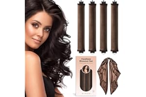 BLINKEEN Heatless Overnight Hair Curling Set with Scarf, Velvet Rods with Hook, No Heat Curlers All Hair Types, Jumbo Hair Rollers for Blowout Hair