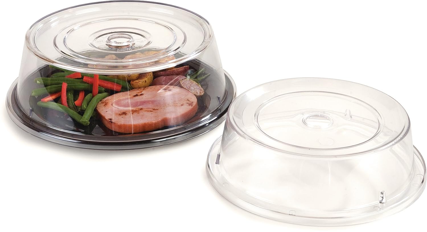 Carlisle 190007 Polycarbonate Plate Cover, 9.37" Bottom Diameter x 2.56" Height, Clear (Case of 12): Industrial & Scientific