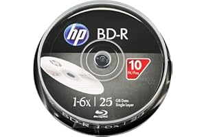 HP BD-R 6X Blu-ray Discs, 25GB - 10 Disc Cake Box
