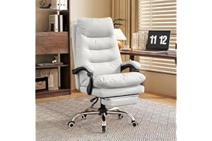 WXJHL Comfortable Office Chair High Back Executive Desk Chair Leather Computer Gaming Chairs Big and Tall Office Chairs with Footrest