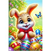 BlissYard Easter Bunny Garden Flag 12x18 Double Sided Cute Rabbit Egg Butterfly Decorative Outdoor Yard Lawn Home Farmhouse Spring Holiday Garden Flag