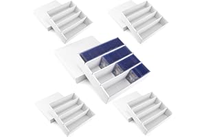 XRACV 5 Pack Toploader Trading Card Storage Box, 4 Row 3200 Count White Cardboard Storage Box for Basketball/MTG/TCG/Sports/Game Cards Organizer and Collection